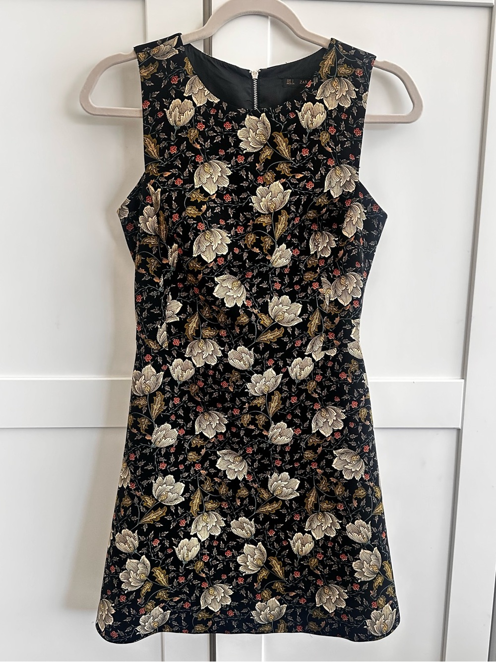 Zara Floral Jacquard Mini Dress XS | Vintage-Inspired Fit & Flare Dress NWOT